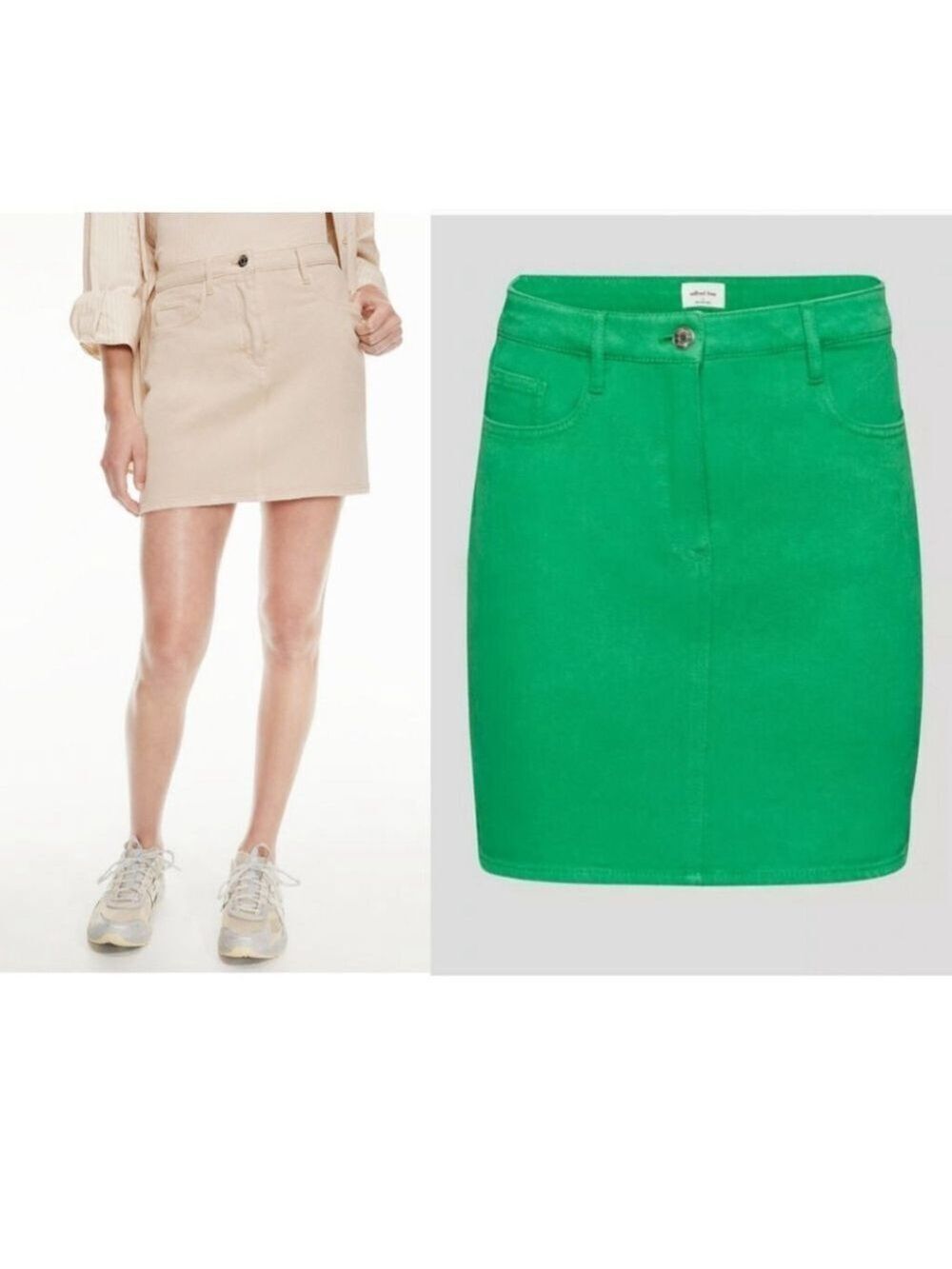 Wilfred Free | Date denim mini skirt in green